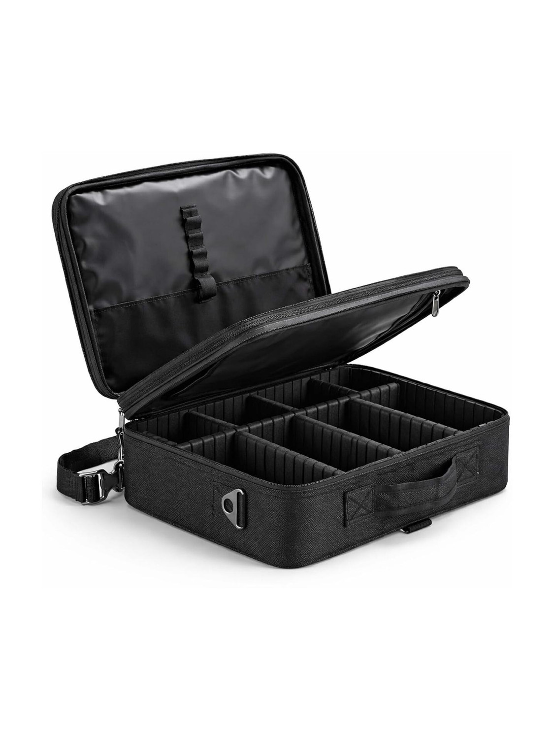 ROZIA Makeup kit for Girls Makeup Case Cosmetic Bag Brush Organizer and Storage 16.5 inches Travel Make Up Box 3 Layer Large Capacity Vanity with Adjustable Strap Makeup Vanity Box