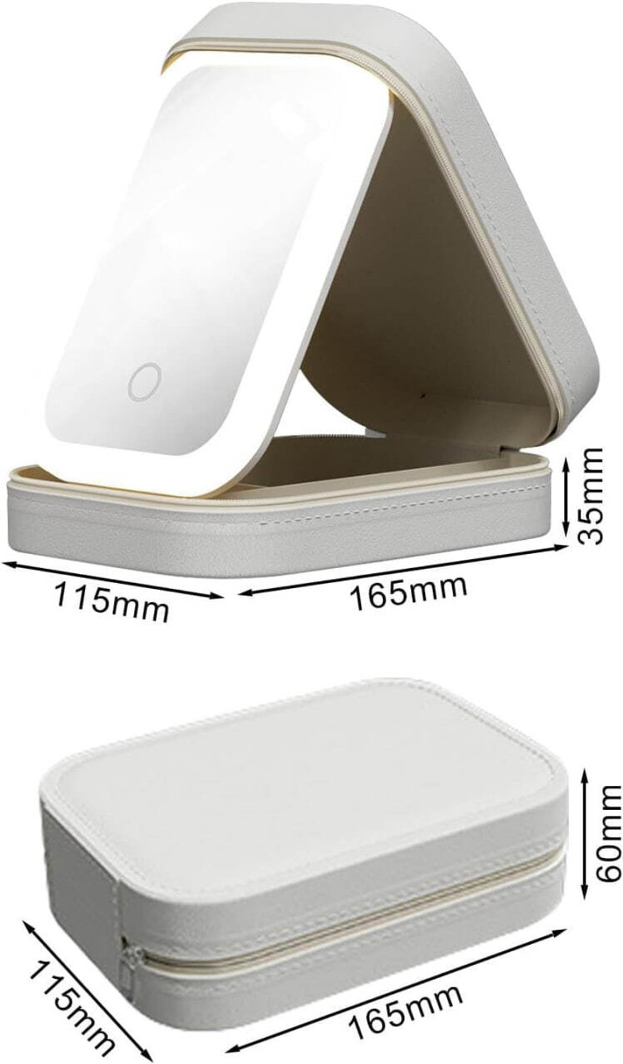 Image of K Gor Luxury LED Makeup Mirror Jewelry Organizer Cosmetic Storage Box Vanity Case Travel Friendly Vanity Box