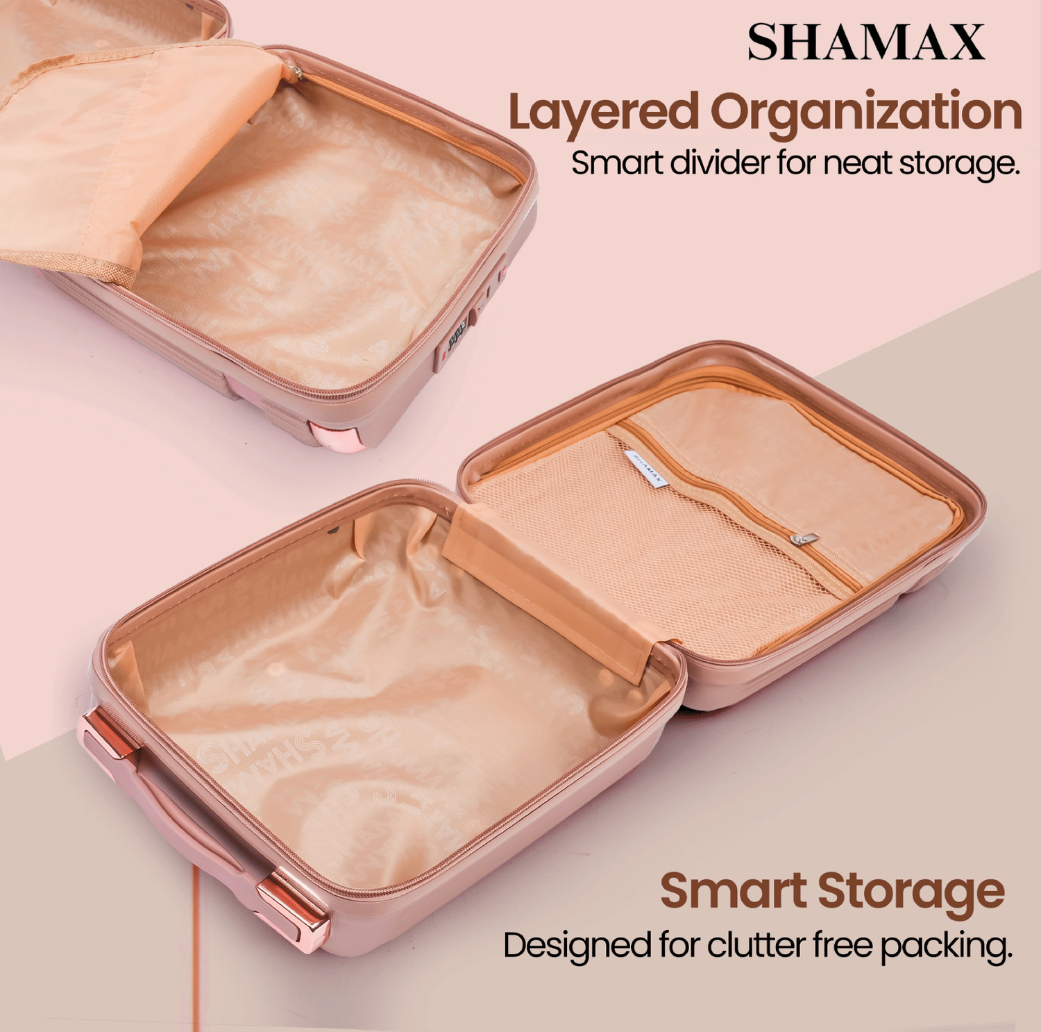 Image of Shamax Vanity Box (Mini Luggage) Cosmetic Storage Box for Jewellery, Skincare & Beauty Makeup and Jewellery Storage, Combination Lock Vanity Box