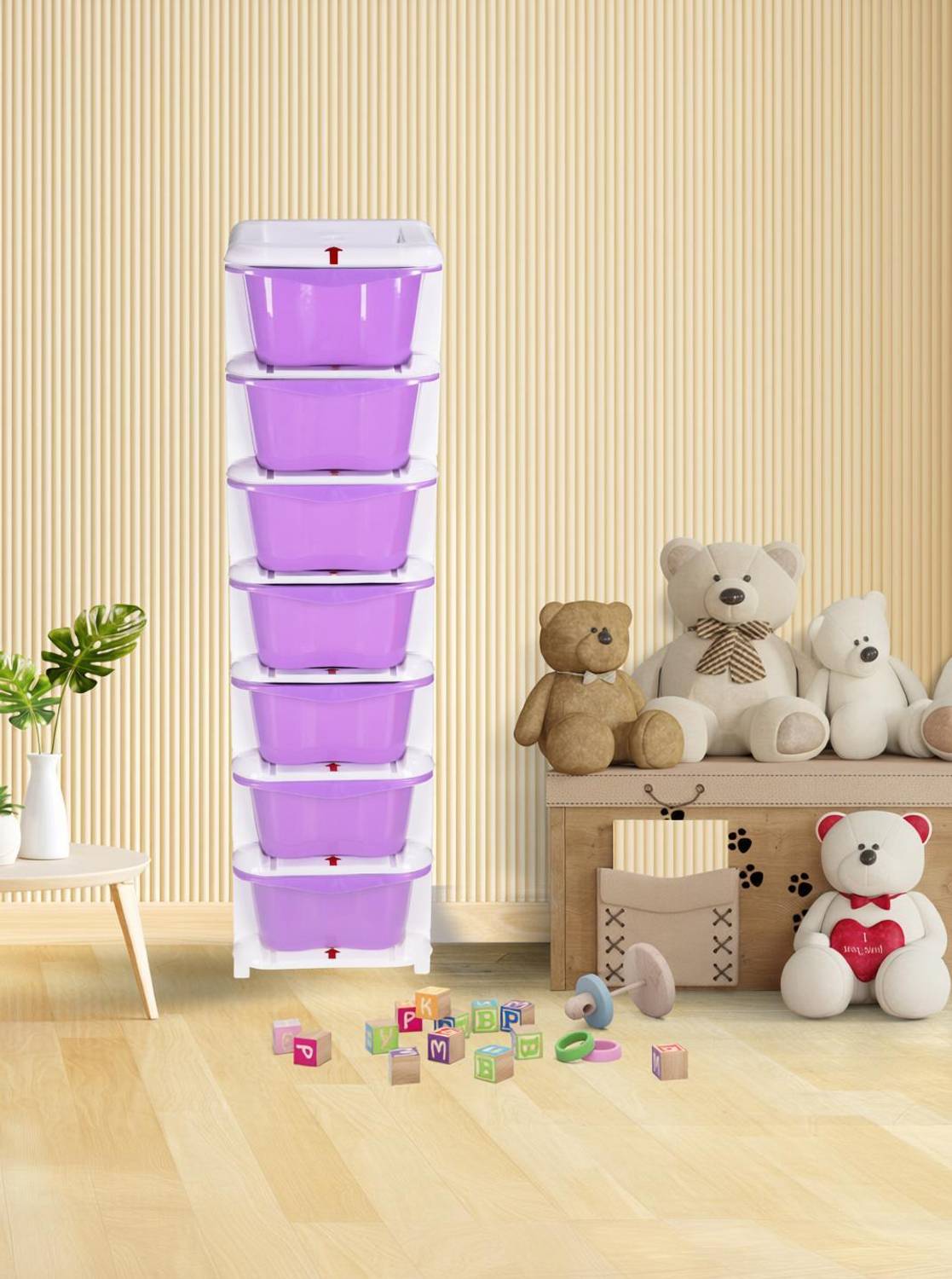 3D METRO SUPER STORE 7 Tier XXL Multi-Purpose Modular Drawer Storage With Lockable Legs For Home & Kitchen, Office, Toy Box, Clothes, Hospital, Jewellery Box, Makeup Box Vanity Box