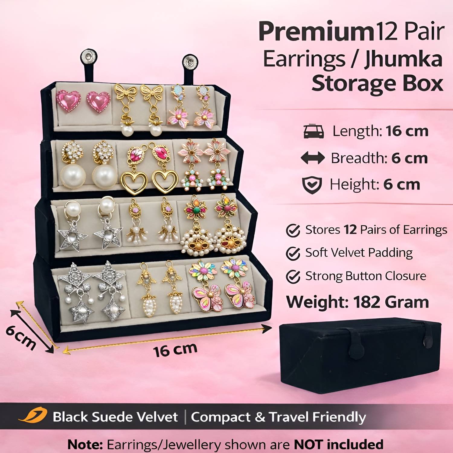 Orvexa 12 Pair Jhumka Earrings Storage Box - Image 3