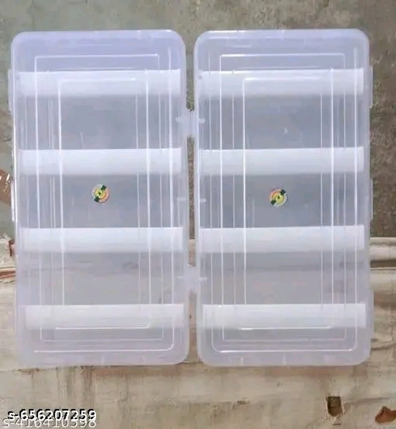 Image of AMANDCO Multipurpose Plastic 2 Boxes Each Box with 4 Rod Stick for Women and Girls ,Organizer Case For Jewellery, Bangles Box, Lockable Vanity Box, ( Pack Of 2 ) Vanity Box