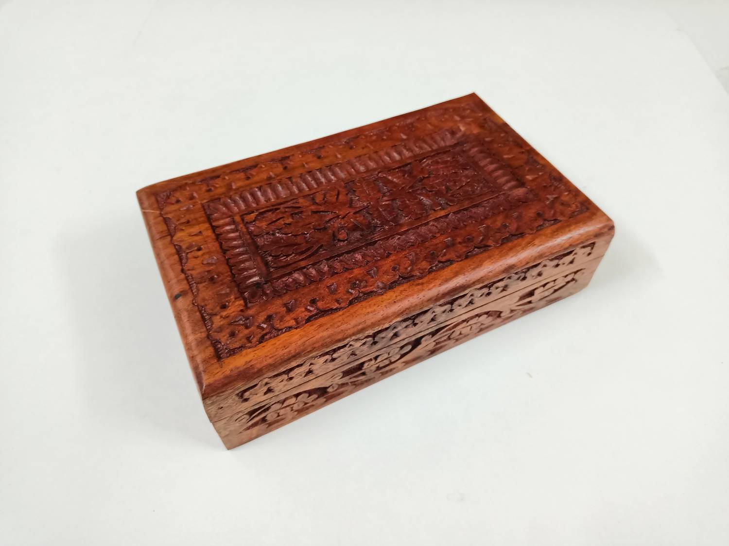 4NEX Wooden Box Carved 8x5 Inch Vanity Box