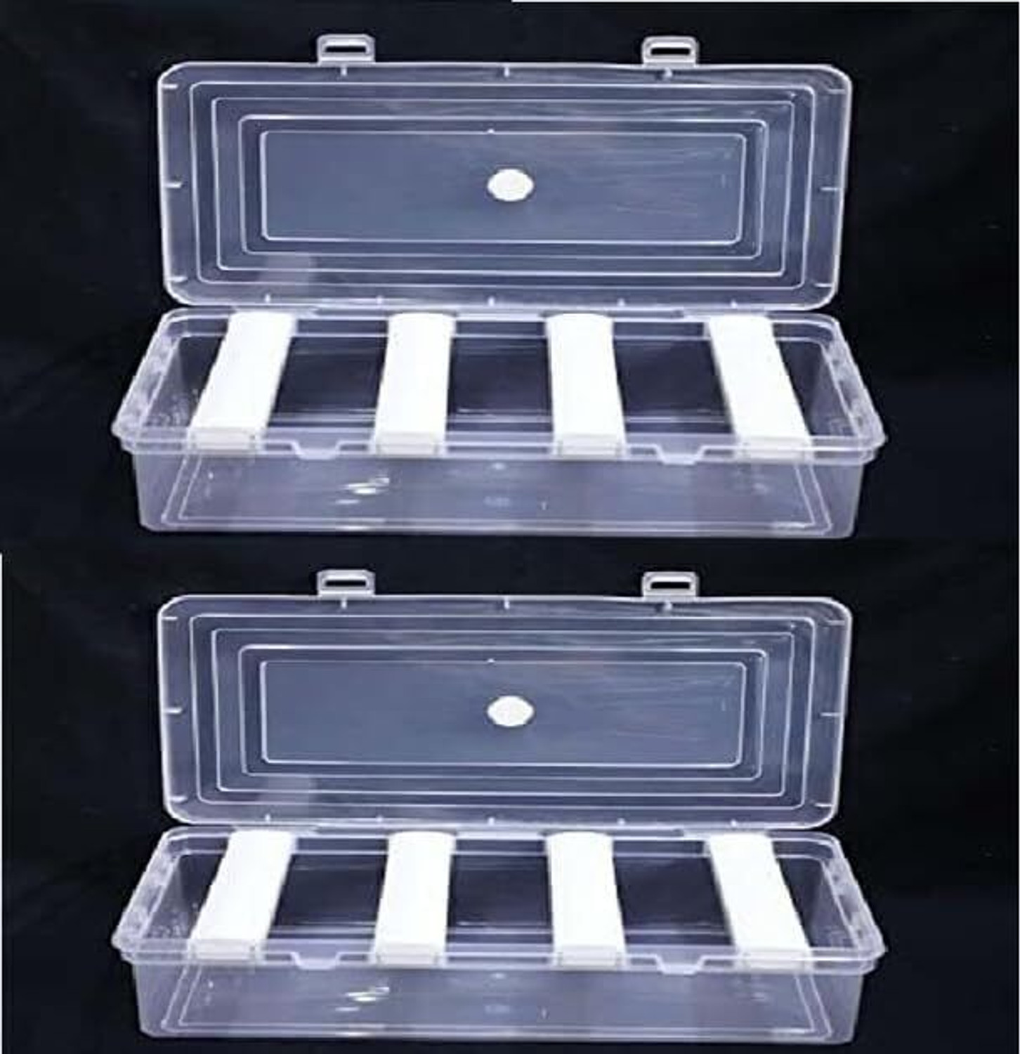 Image of RAROVINS Clear Plastic Bangle Box, 4 Compartments pack 2 Bangle Organizer, Portable Storage Box, box for women, Multicolor Vanity Box