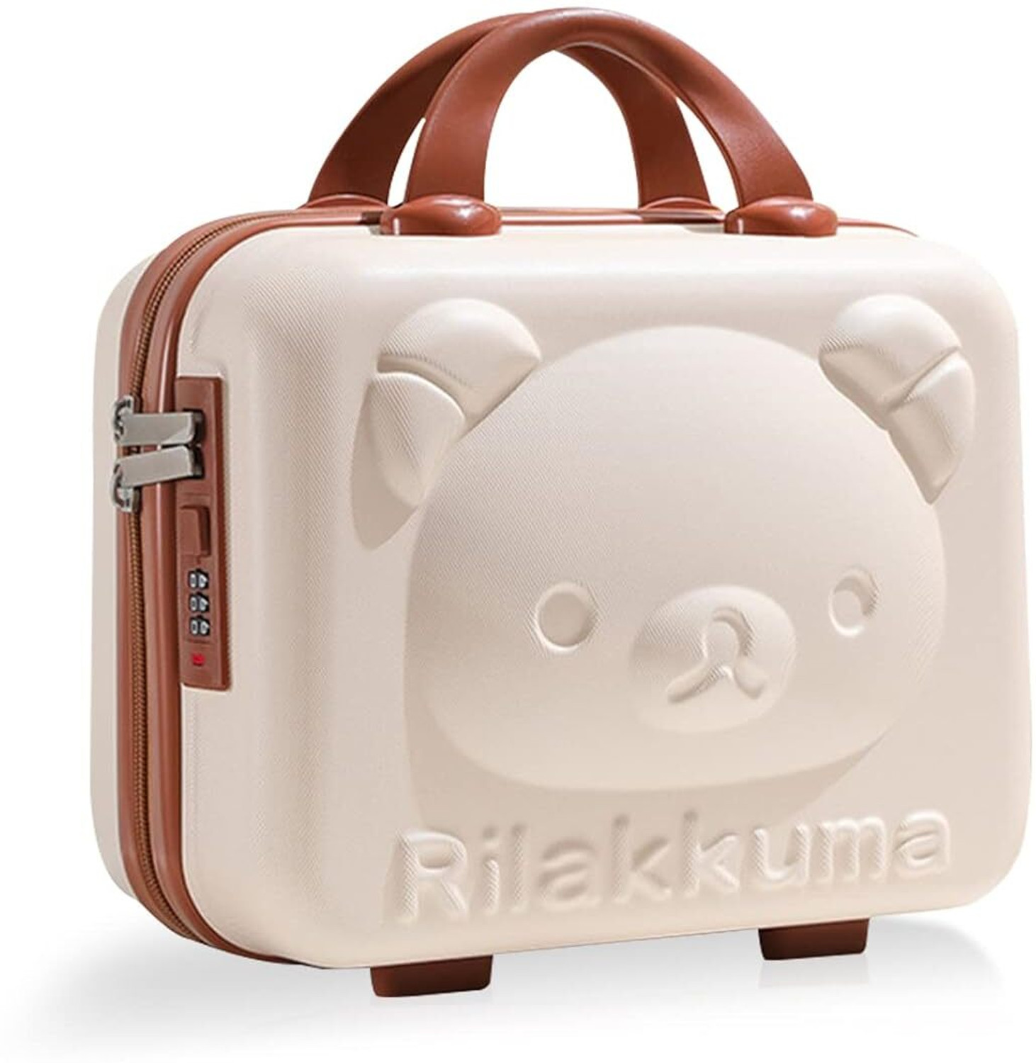 Image of DREGGERZ Makeup Travel Case Hand Luggage Water Proof ABS Carrying Makeup Case Suitcase Makeup bag with Lock Password Zipper Bag, cartoon storage, makeup bag Vanity Box