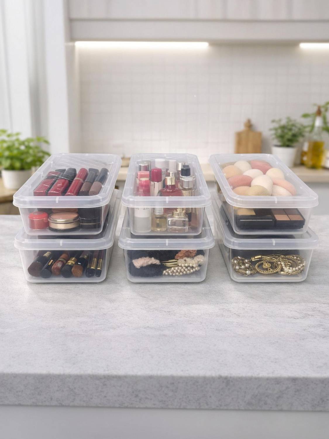 AIROMOON Makeup Storage Box 1.5 KG Multipurpose Organizer for Cosmetics & Items Makeup, Jewellery, Multipurpose Vanity Box
