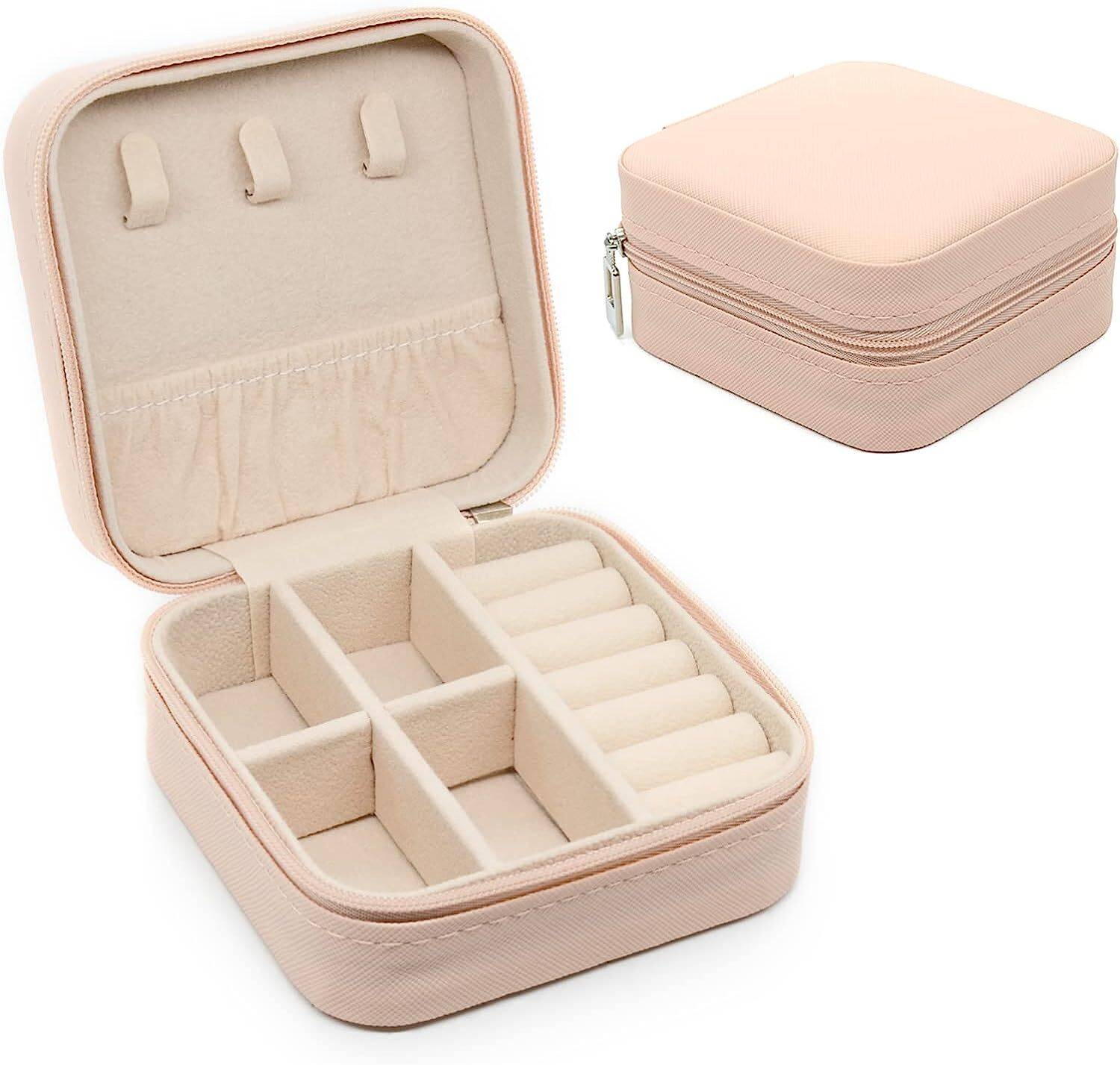 AweStuffs Mini Jewellery Travel Case, Small Jewelry Box, Traveling Jewelry Organizer Jewellery Organizer Vanity Box