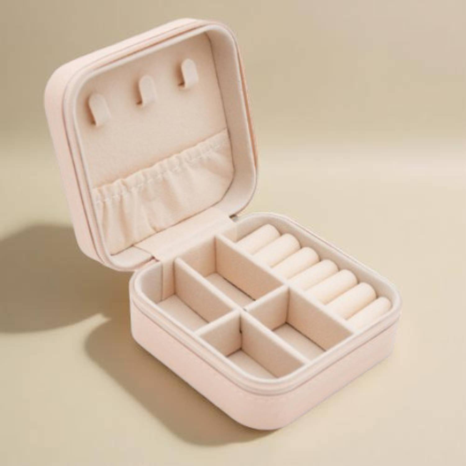 AshmakamMart Portable Jewelry Box with Dividers, Compact Organizer for Accessories To organize, protect, and safely carry jewelry during travel and daily use. Vanity Box