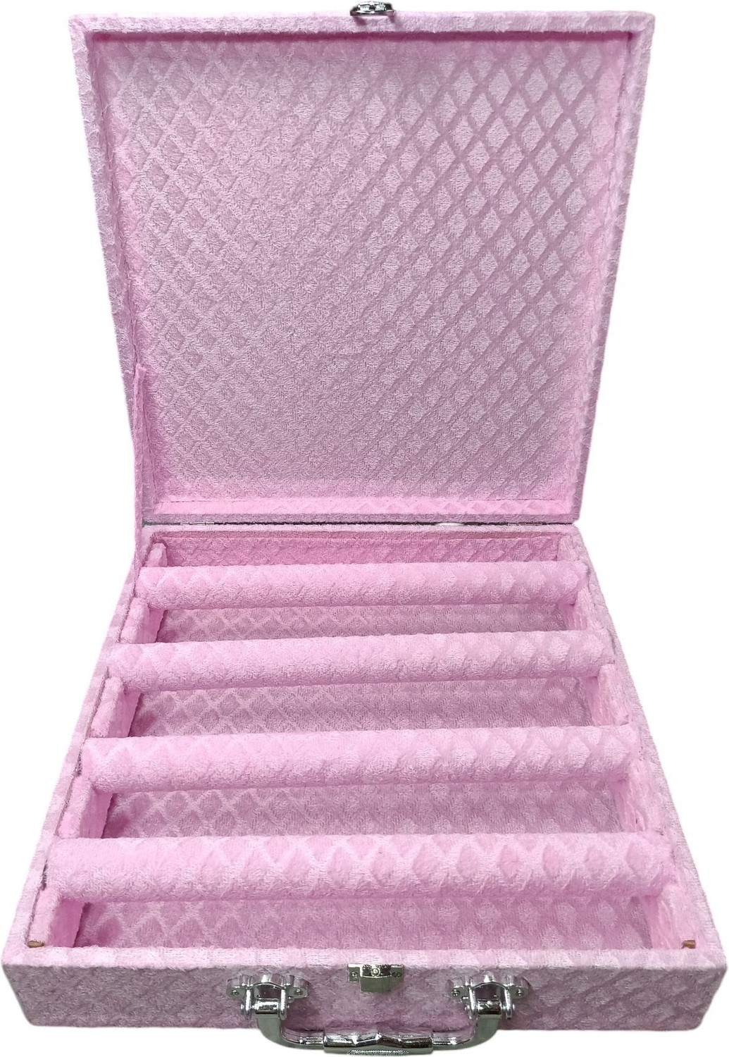 Image of Packpro Solutions Bangle Box 4 Rod Soft Velvet Pink with D-Lock Vanity Cases Bangle Storage D Lock Vanity Box Vanity Box