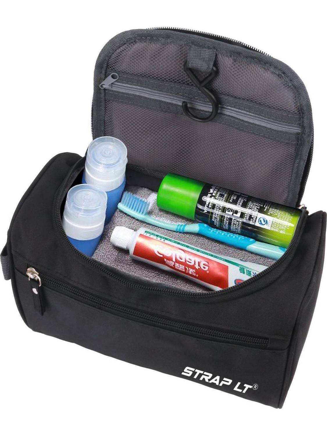 Straplt Hanging Travel Makeup Cosmetic Organizer Shower Travel Shaving Kit & Bag