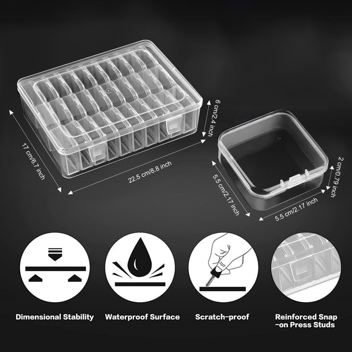 Image of PAVITYAKSH Transparent Jewelry Organizer Box Set 30Pcs - Clear Storage Cases for Earrings Ear Studs Rings Necklaces - Multi Purpose Mini Containers Vanity Box