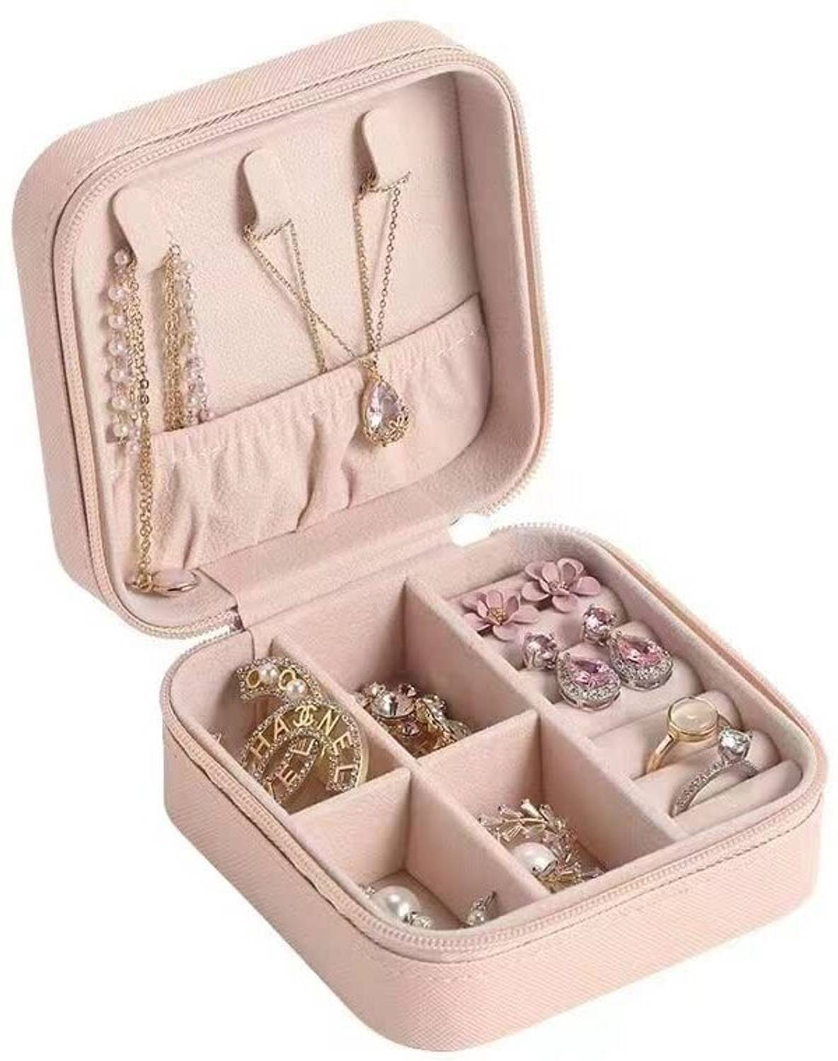 BLAPOXE Mini Jewelry Organizer Box for Women Travel Storage Case PU Leather jewellery organisers Vanity Box