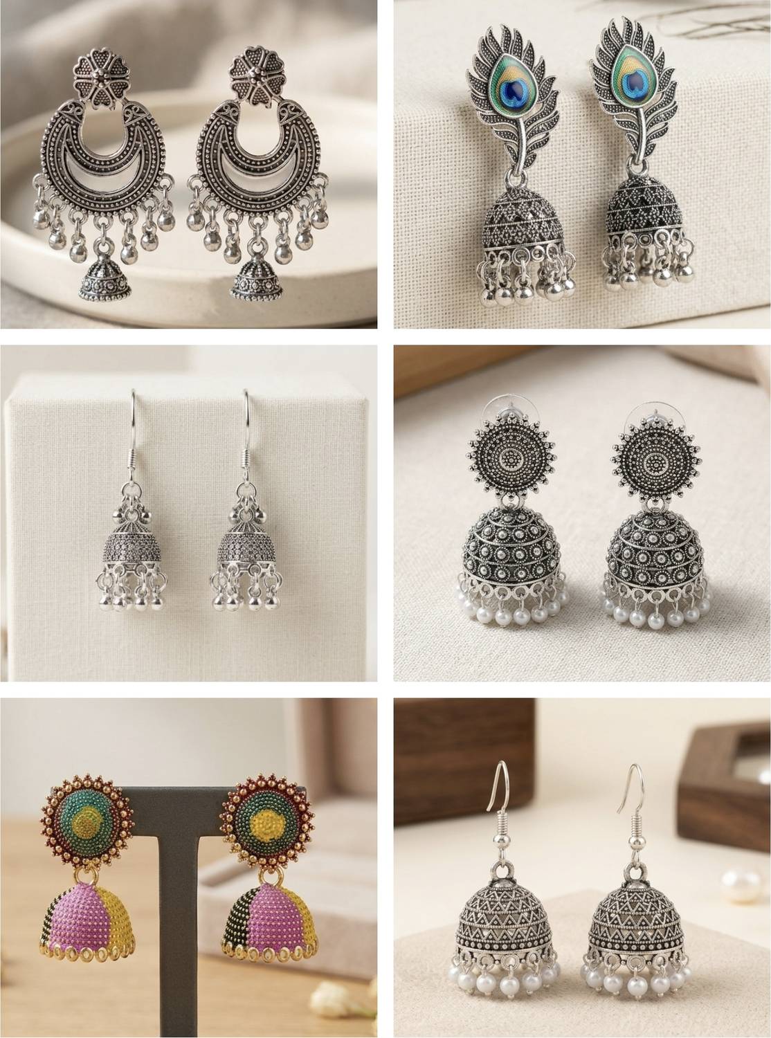 Marklet Premium Jhumka Set with Mirror Box - Image 3
