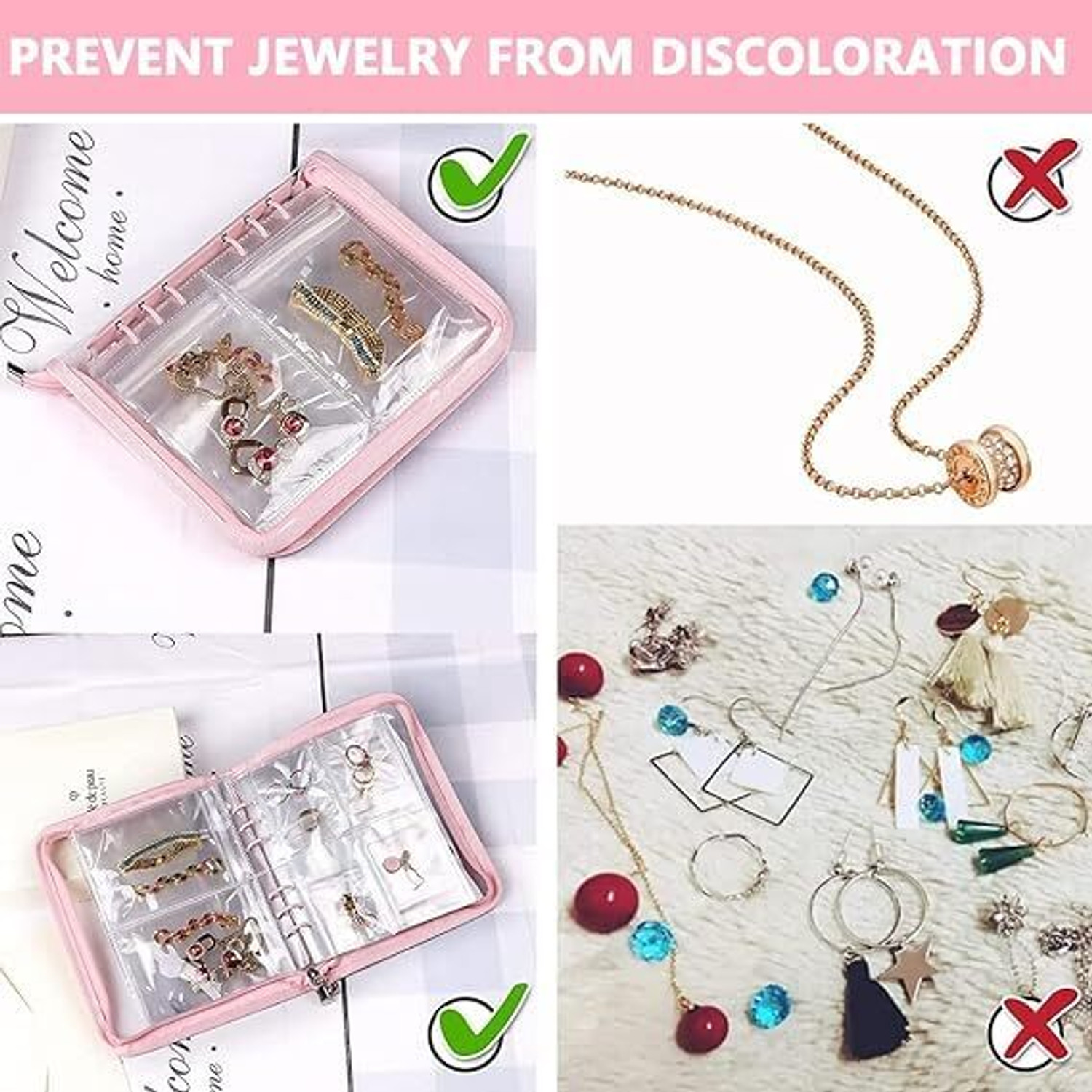 Image of SeaRegal Jewelry Organizer Pouch Earring Organizer Bag Transparent PVC storage box for easy organization and use Vanity Box