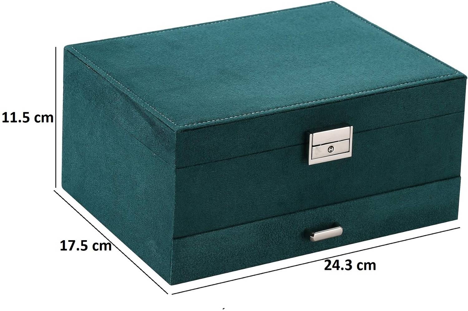 KriShyam 3 Layer Velvet Jewelry Box with Lock - Image 5