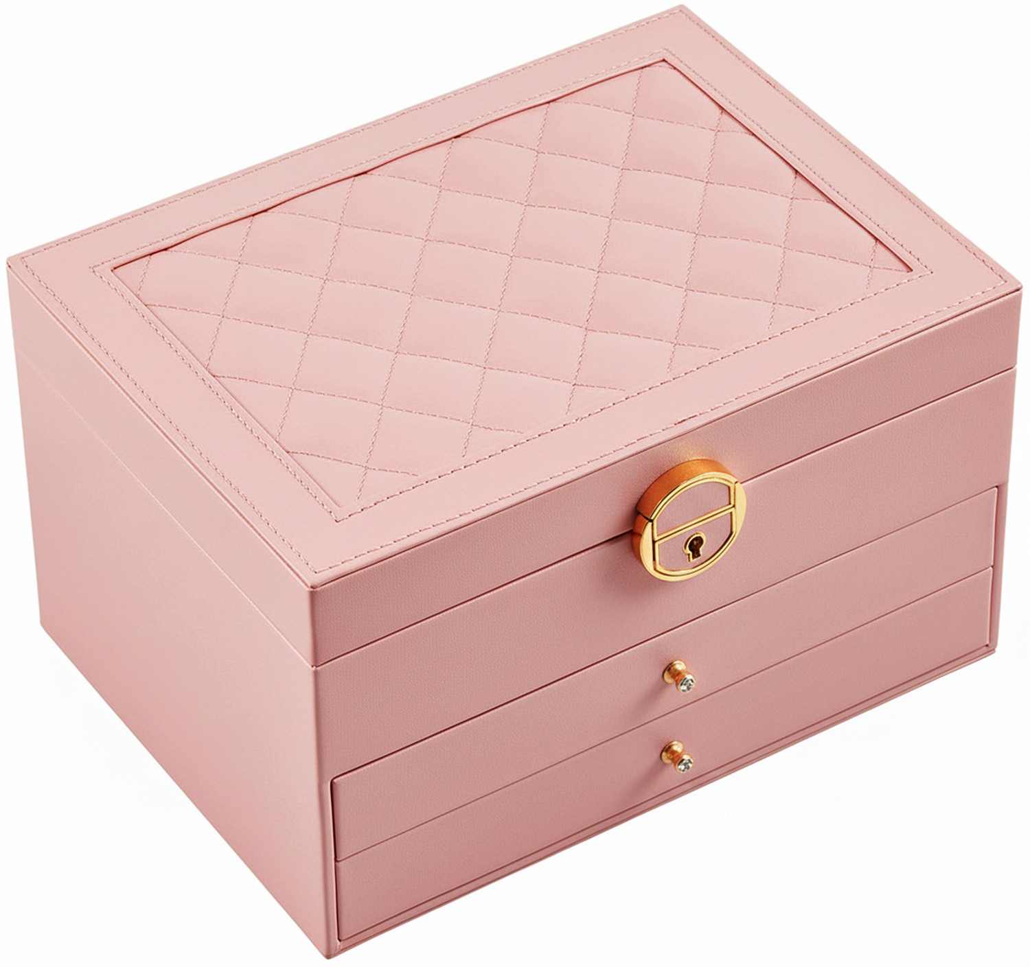 Image of Birch & Co. Jewellery Box-3 Layer organizer, Portable Travel-Friendly Elegant Storage Box Wedding Vanity Box