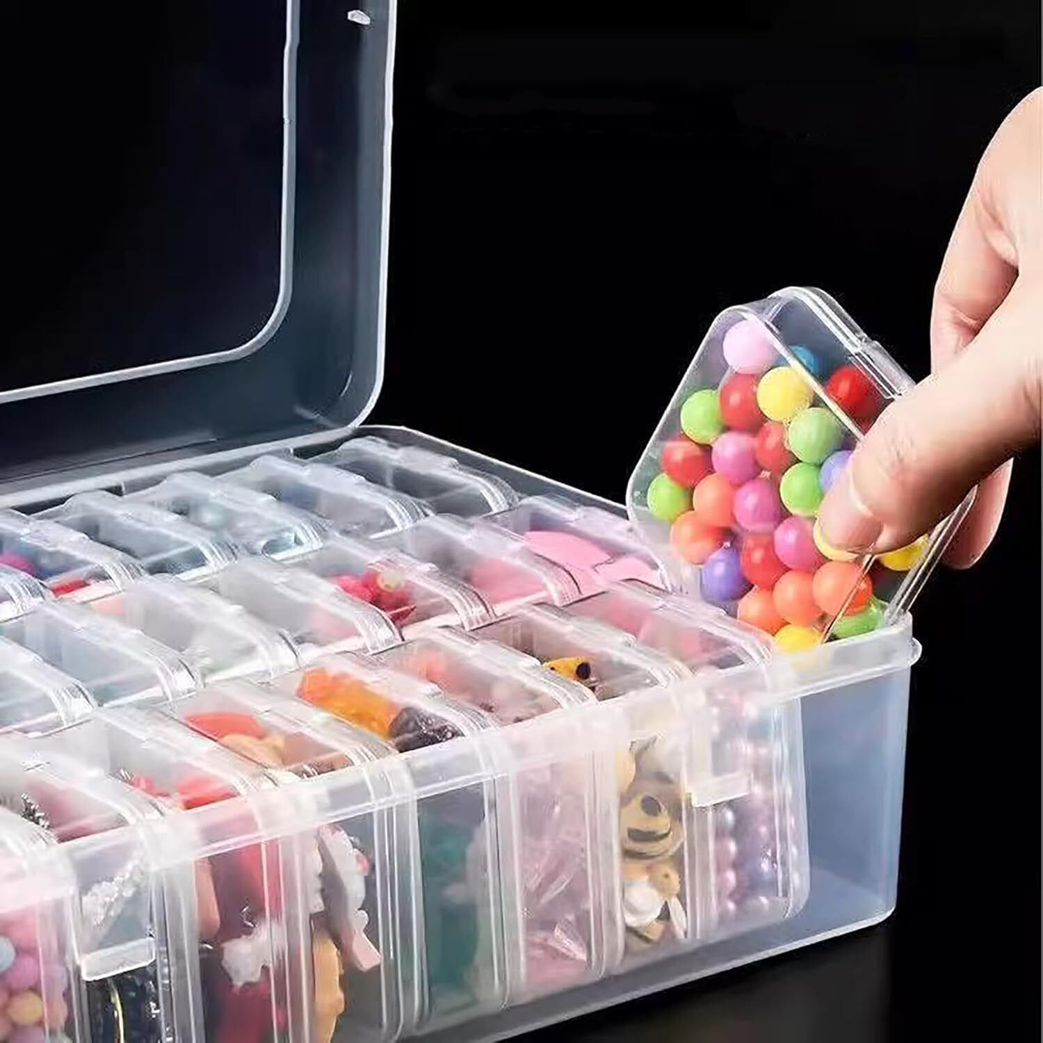 Image of PAVITYAKSH Transparent Jewelry Organizer Box Set 30Pcs - Clear Storage Cases for Earrings Ear Studs Rings Necklaces - Multi Purpose Mini Containers Vanity Box