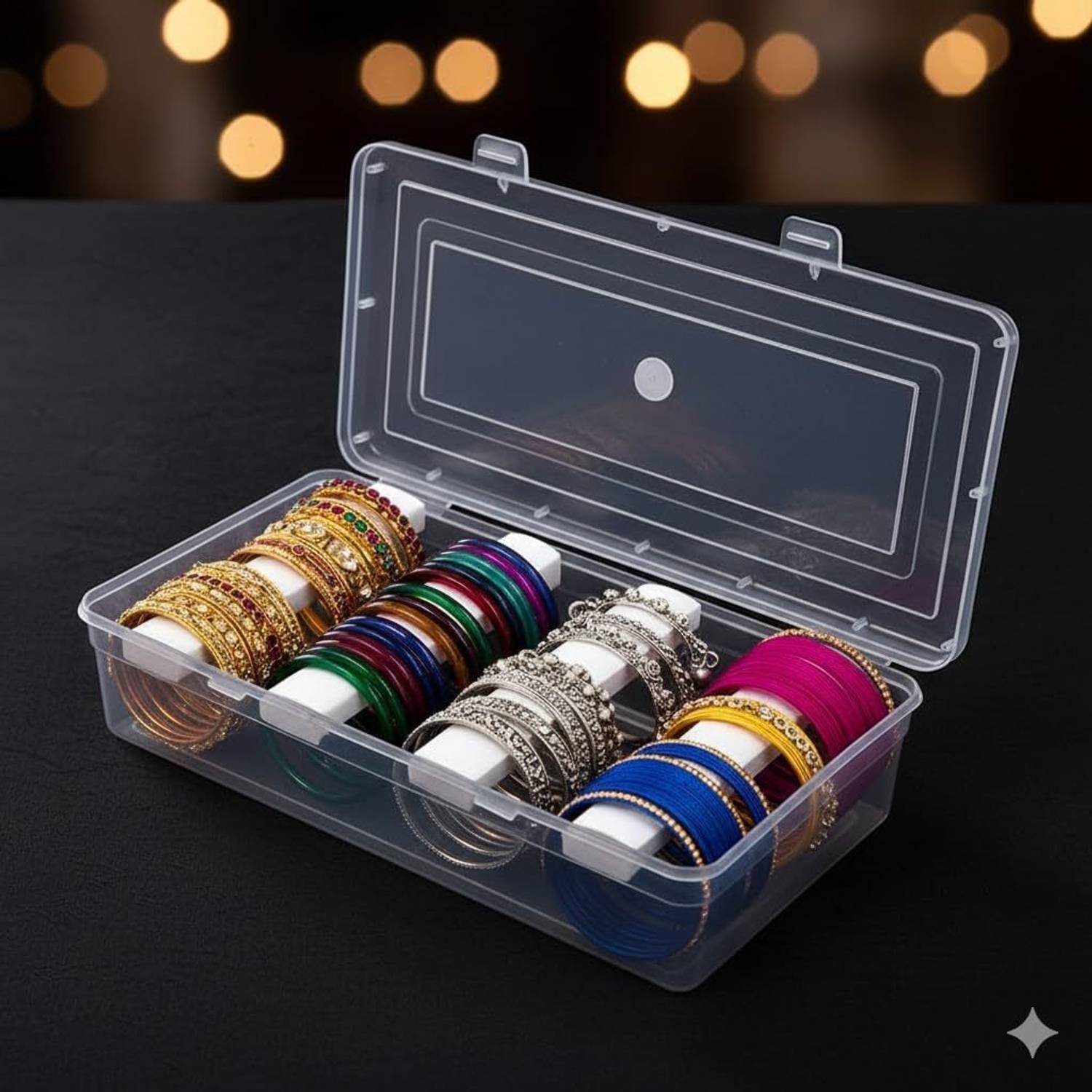 BizNexa 4 Rods Adjustable Bangle Box Bangles, Wrist Watch, Jewellery, Hair band scrunchies ( multipurpose box), Vanity Box Vanity Box
