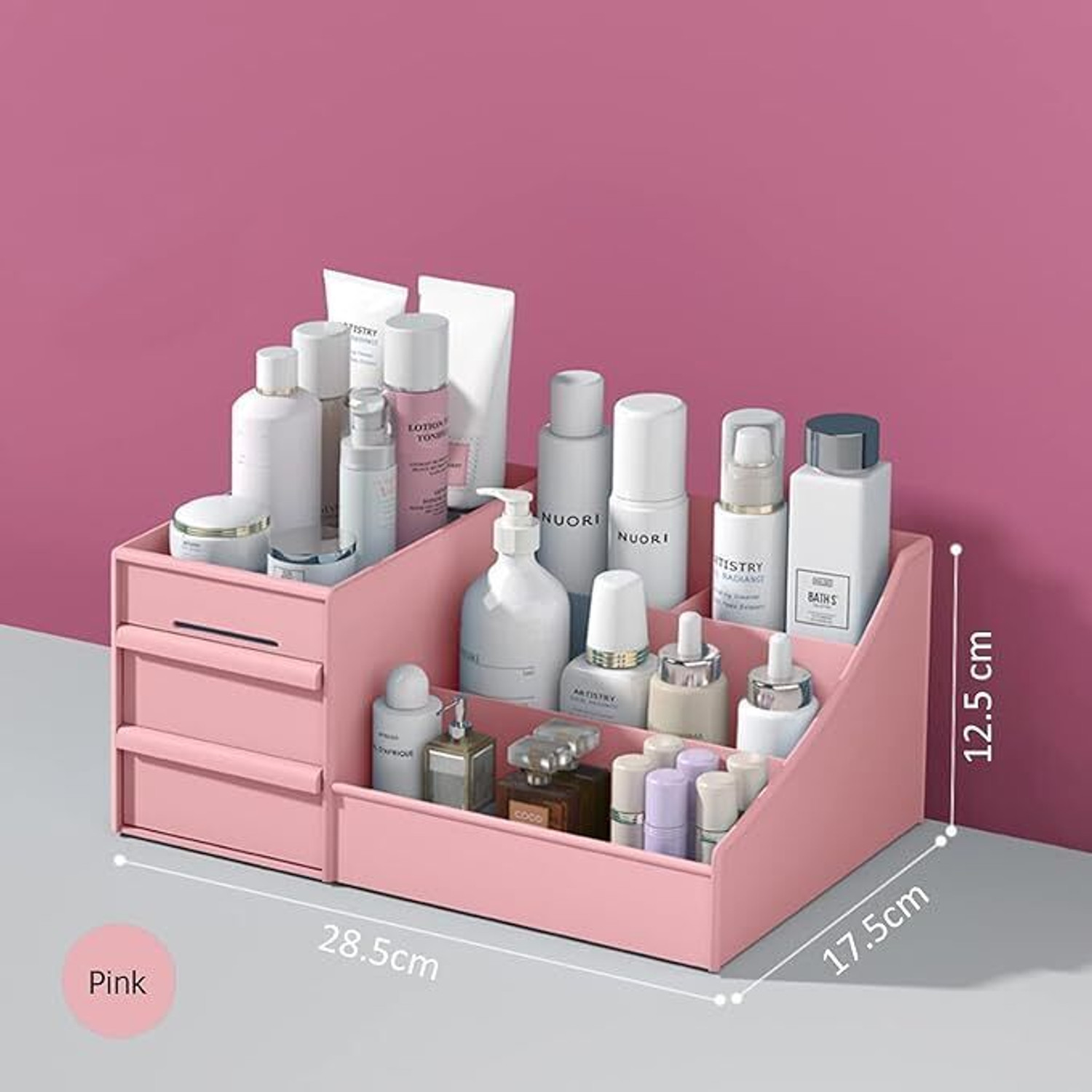 Image of Yopava Large Capacity Cosmetic Storage Box Makeup Drawer Organizer Portable, Modern Countertop Storage for Dressing Table Vanity Box Vanity Box