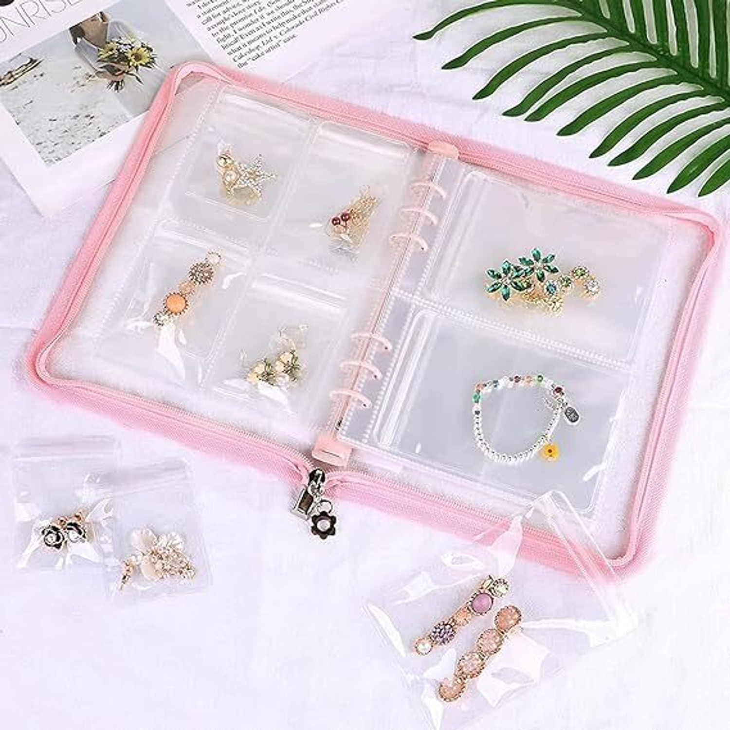Image of SeaRegal Jewelry Organizer Pouch Earring Organizer Bag Transparent PVC storage box for easy organization and use Vanity Box