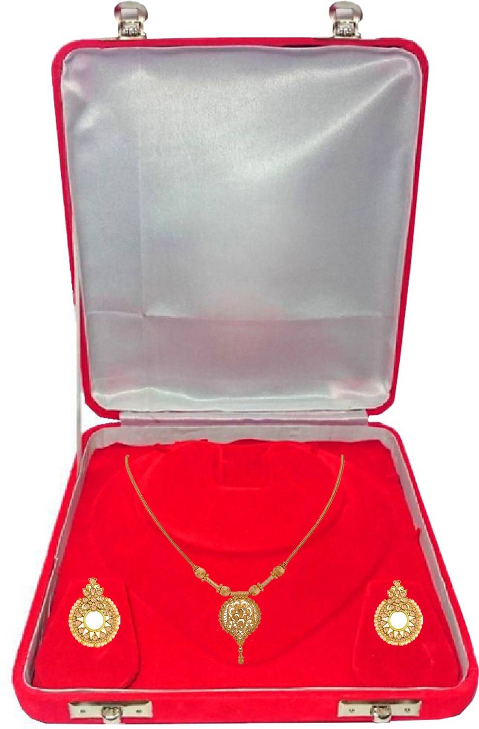 atorakushon Jewellery Organizer Necklace Box Earrings Tops Studs Half Set Box Case for Jewellery Vanity Box 1pc vanity box Vanity Box