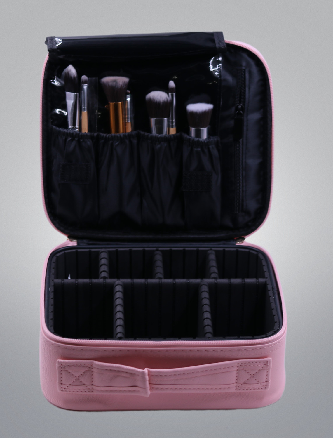 Image of Bridal Cosmetic Organizer Brush Bag Artist Storage Bag For Makeup Vanity Box Artisan Vanity Box (Baby Pink)