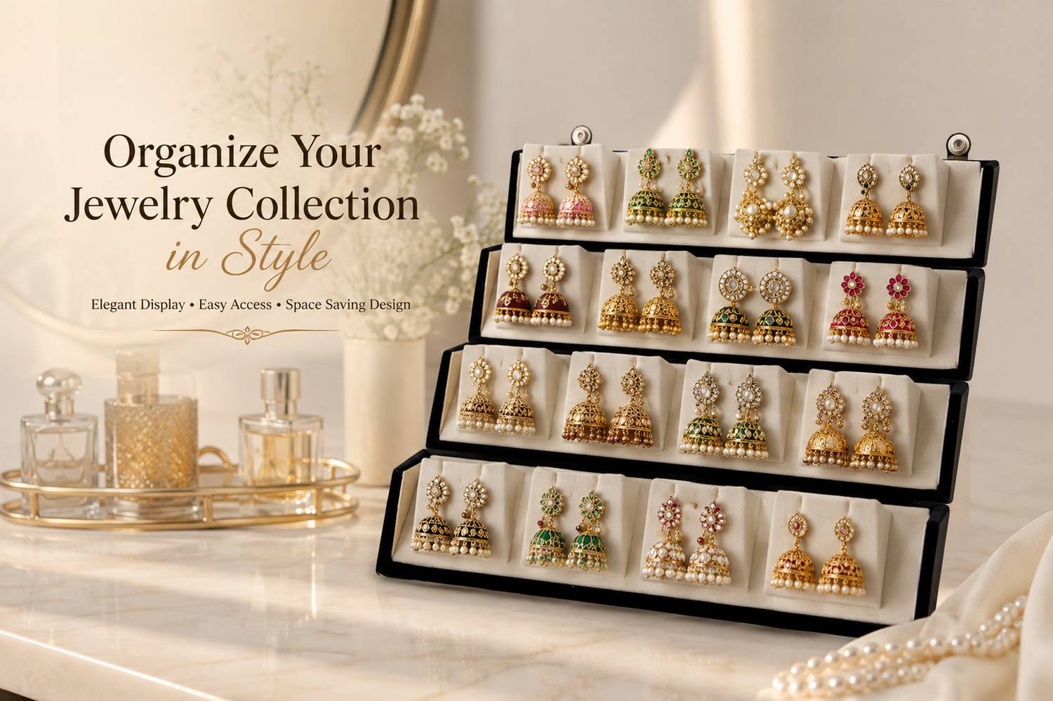 Aurav 16-Tier Earring Display Stand - Image 1