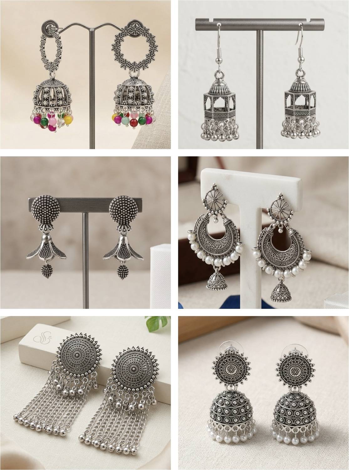 Marklet Premium Jhumka Set with Mirror Box - Image 2