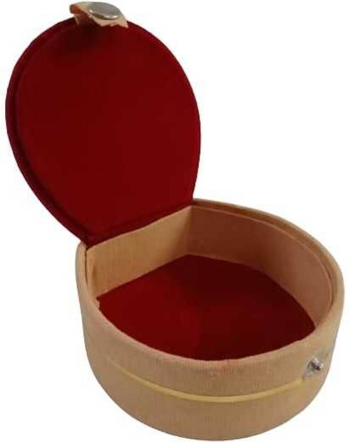 Beauty Tool Bangle Box For Women And Girls | Pack Of 1 | (Red With Gold) Velvet Vanity Box