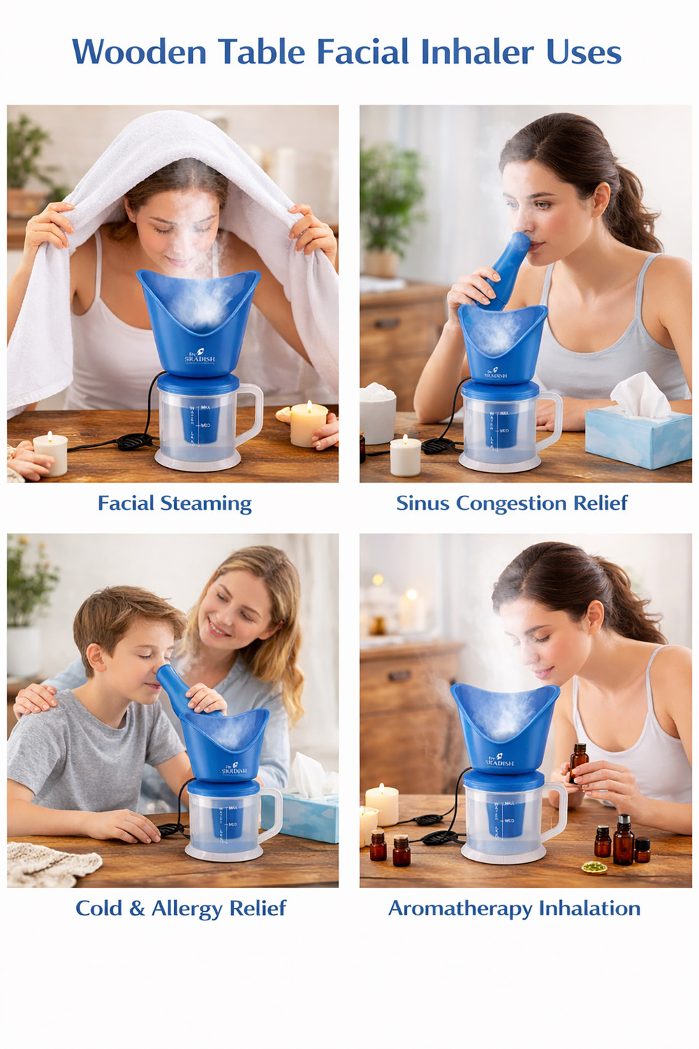 Image of DR. SRADISH 3 in 1 Facial Steamer for Face Nano Ionic Steam Measuring Jar & Nose Attachment Vaporizer