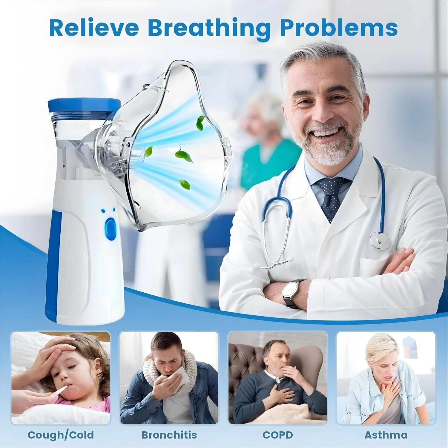 Image of NLB ENTERPRISE Portable Rechargeable Mesh Nebulizer Machine for Adults and Kids NB103 Nebulizer