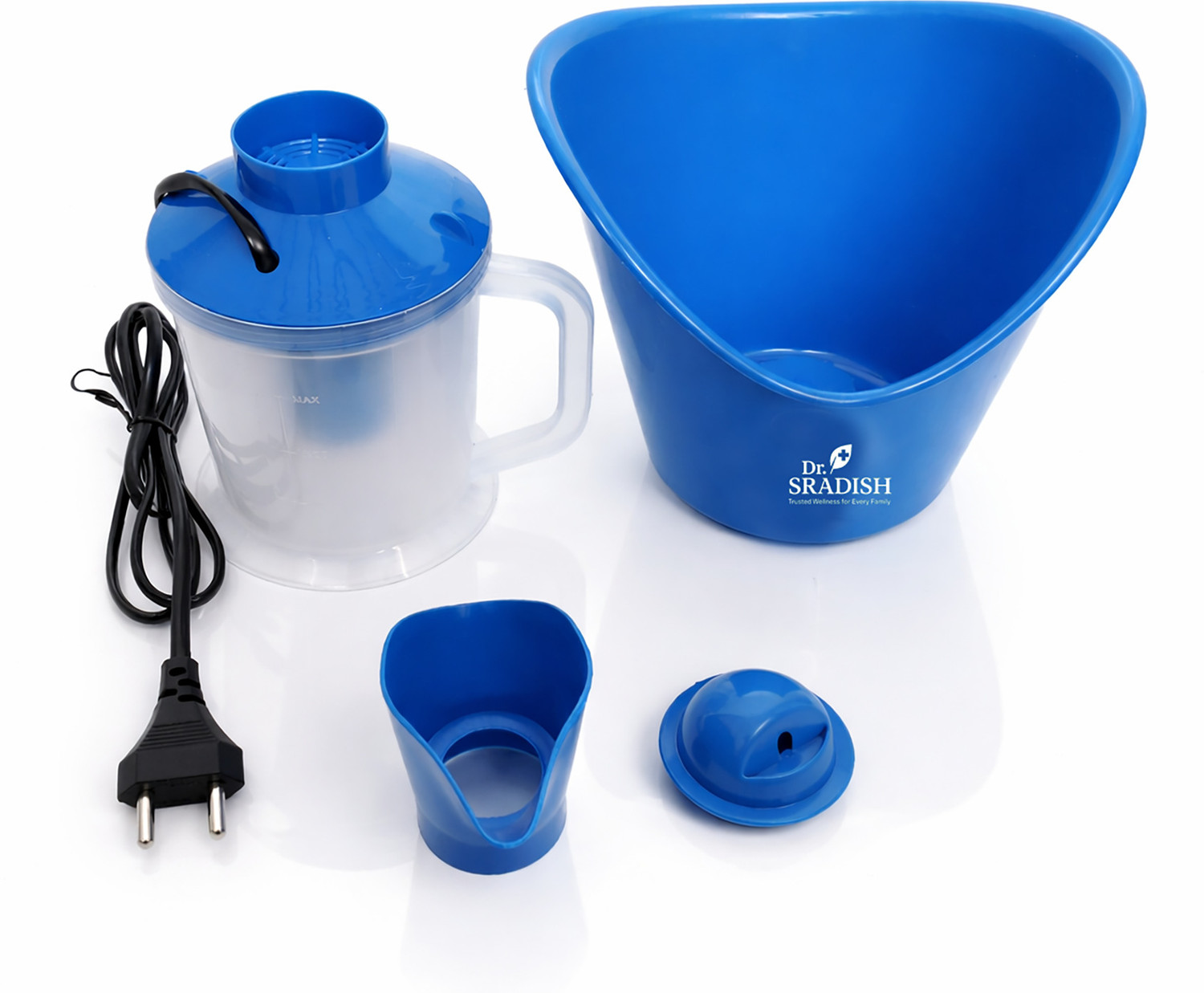 Image of DR. SRADISH 3 in 1 Facial Steamer for Face Nano Ionic Steam Measuring Jar & Nose Attachment Vaporizer