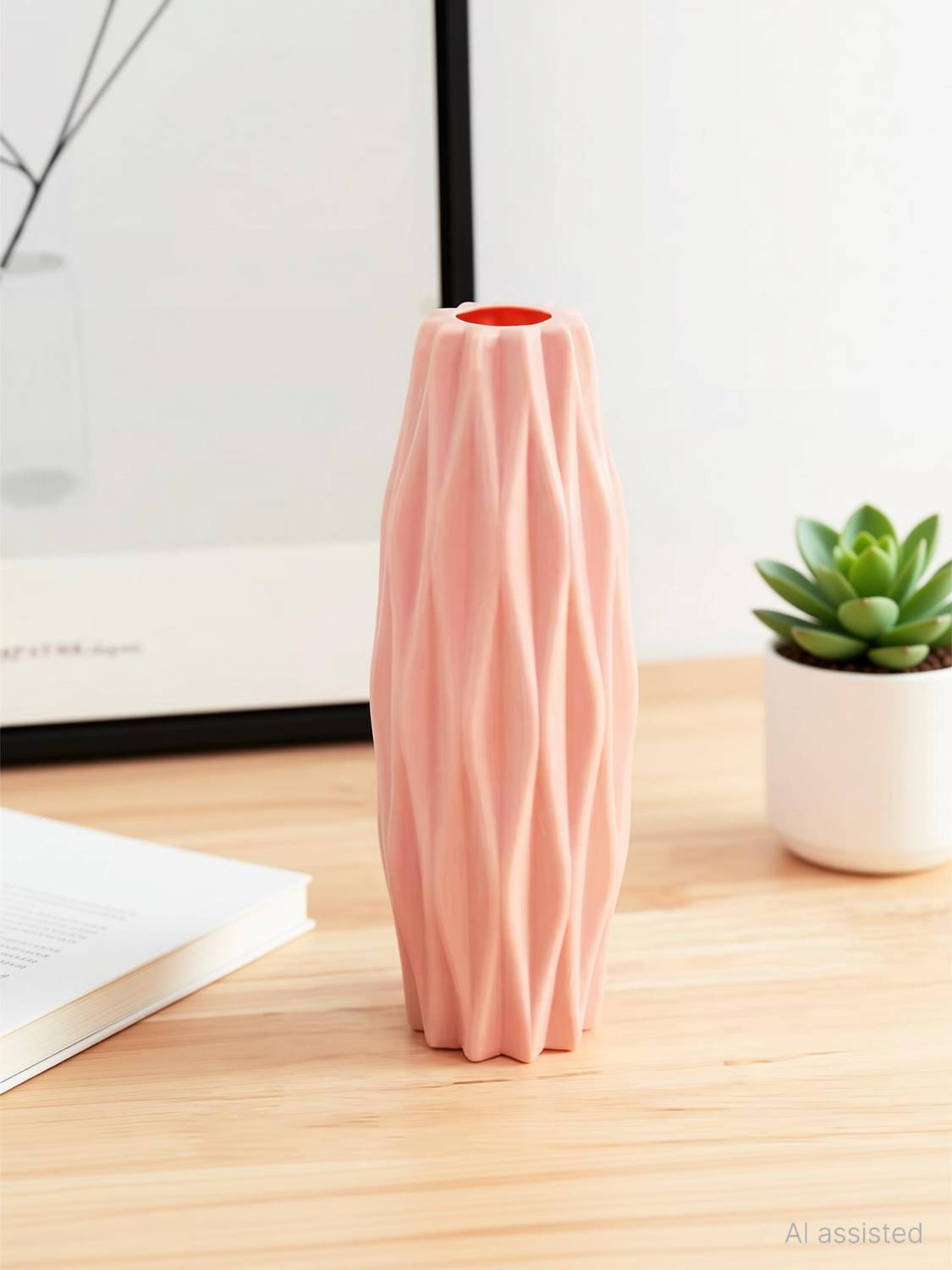 Ascension Flower Pot for Home Office Decoration Unbreakable Flower Vase for Table Corner Plastic Vase