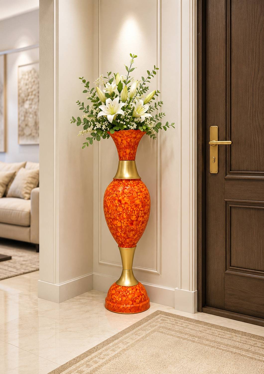 AdiCollar Iron Flower Vase Home Decoration Flower Pot Room Decor Metal Stand | ADC13 Cast Iron Vase