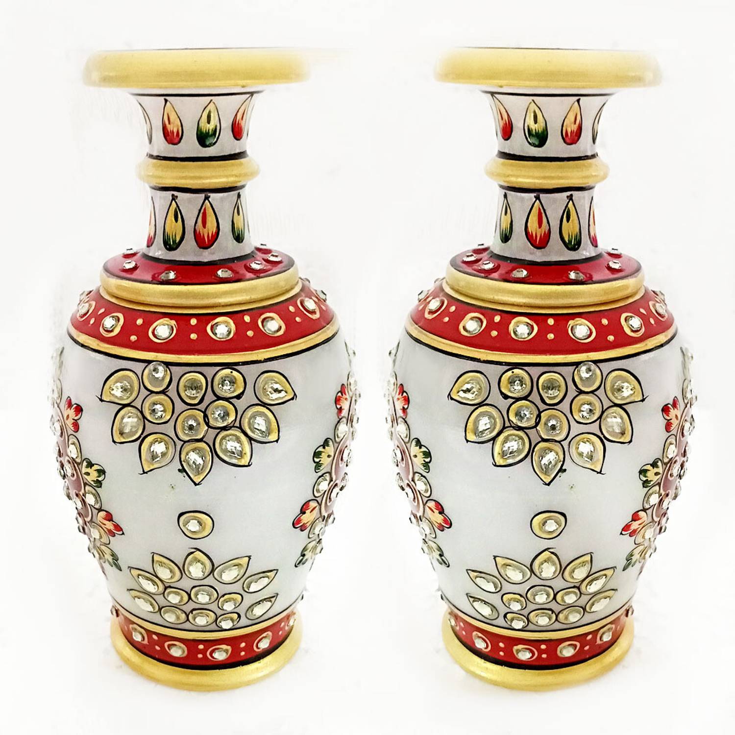 Salona Home Marble Decorative Flower Vase for Living Room Corner