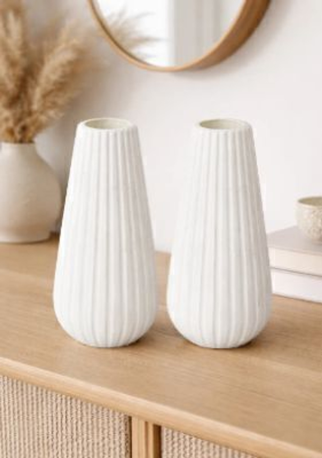 Image of Bruncha Artificial white vase set of 2 for home decor Plastic Vase