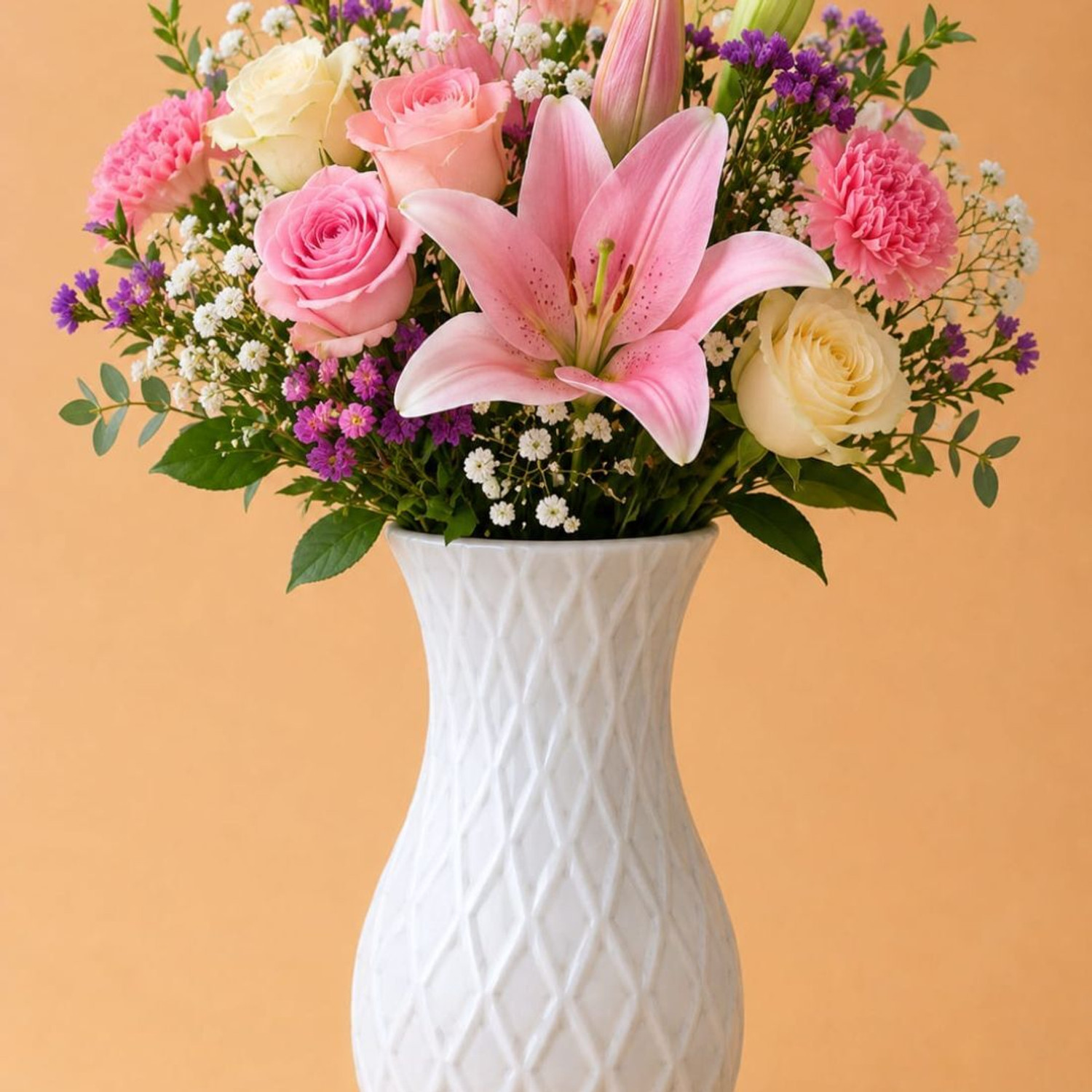 Image of YKI White Vases /4x8.5 /2 pc Plastic Vase