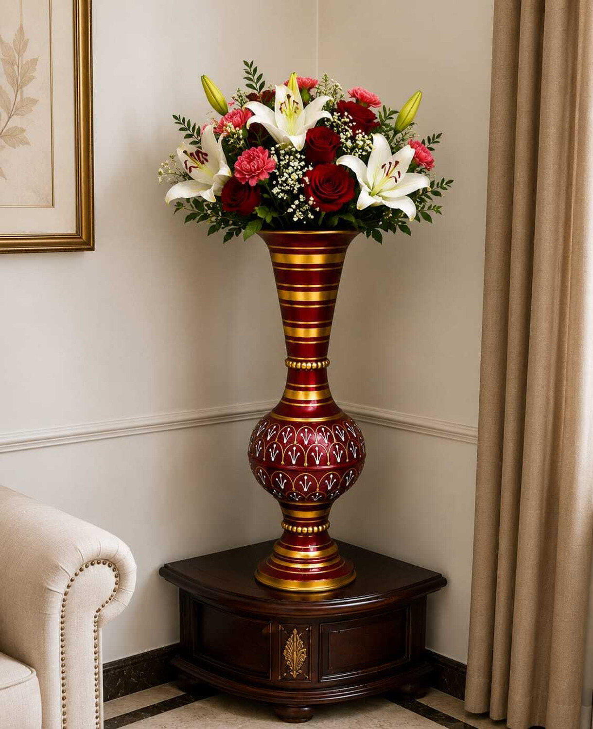 Image of Mszara Flower Vase & Flower Pot for Home Decore for Living Room Iron Vase Iron Vase