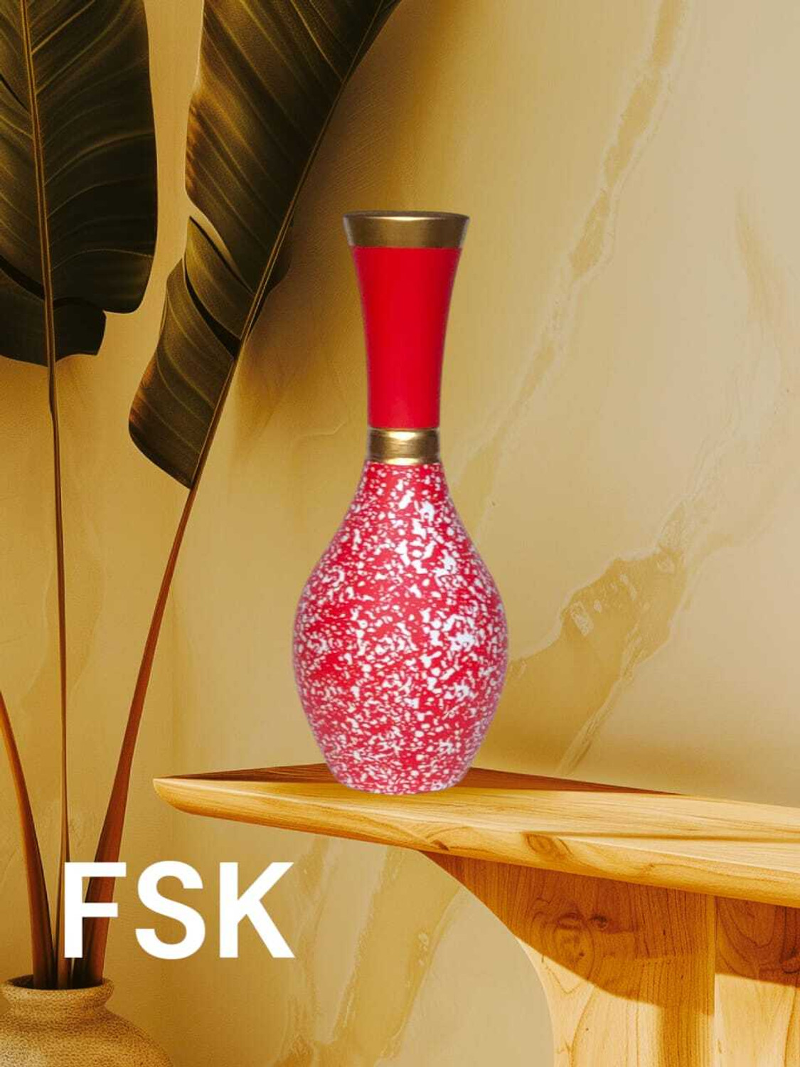 Image of Tovick Table Top Wooden POT Shape Flower vase suitable for Table decor Wooden Vase