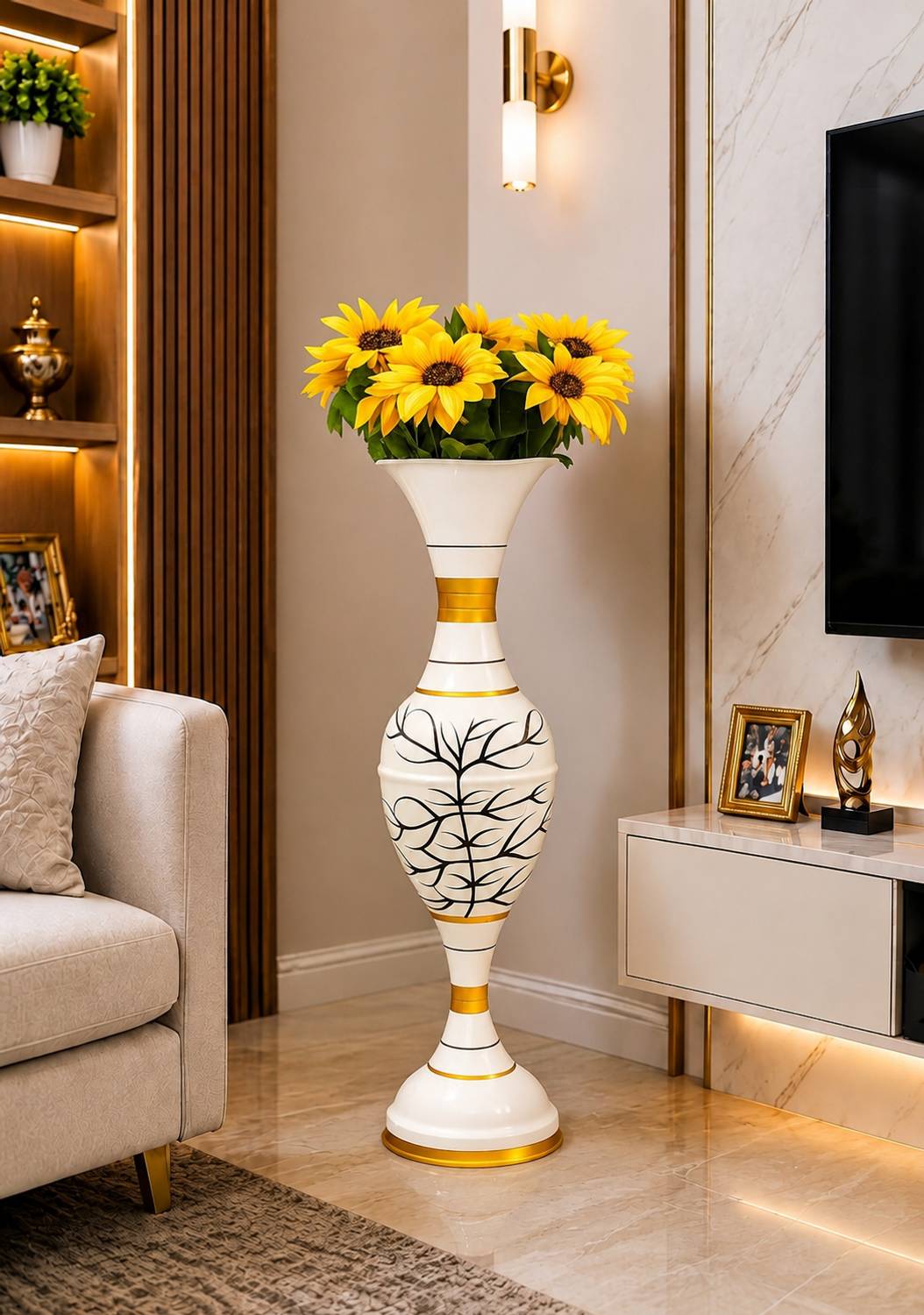 AdiCollar Flower Vase & Flower Pot for Home Decore for Living Room Pot Iron Vase