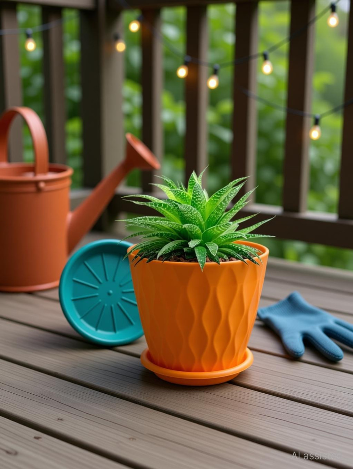 Image of shiv enterprises Plastic Round Flower Pots With Drainage Hole Saucers Plant Container for Garden Plastic Vase