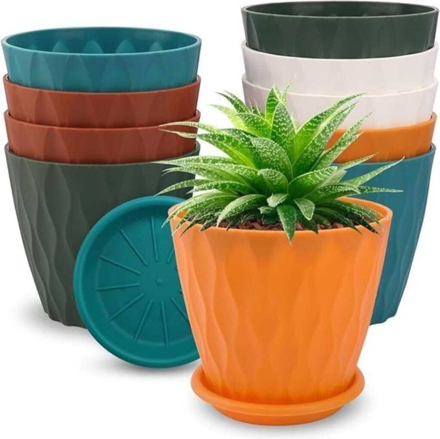shiv enterprises Plastic Round Flower Pots With Drainage Hole Sau