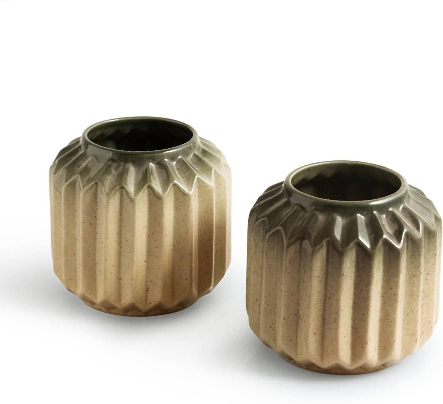 amshus Ripped Radiance' Decorative Ceramic Flower Vase for Living Room set of 2 Ceramic Vase