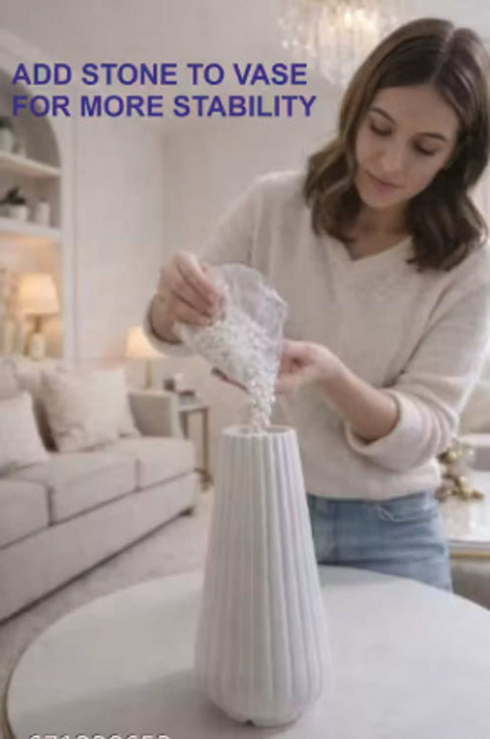 Image of D2N Artificial white vase set of 2 for home decor Plastic Vase