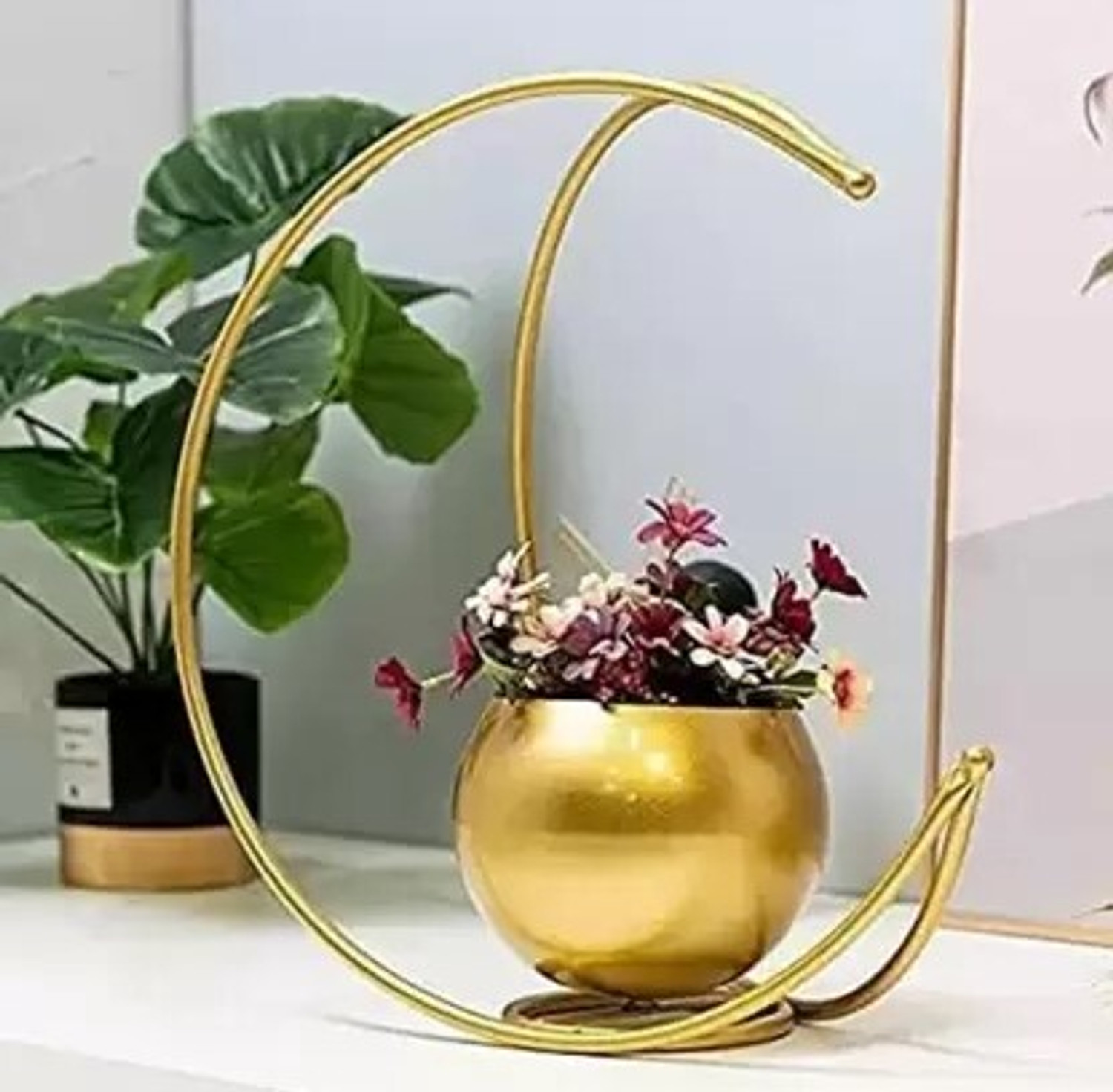 Image of STARLINE moon iron vase 9 x 4 x 3 inch Iron Vase