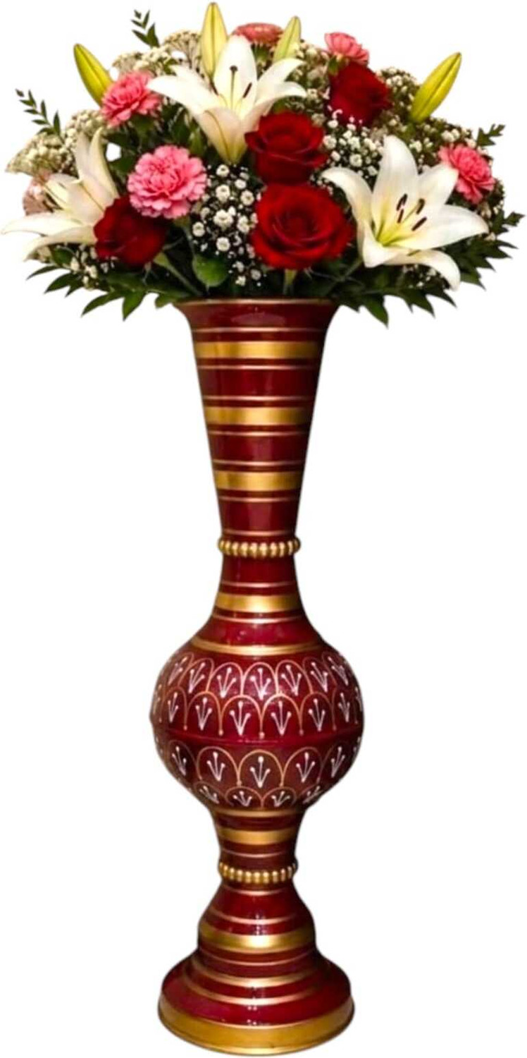 Image of Mszara Flower Vase & Flower Pot for Home Decore for Living Room Iron Vase Iron Vase