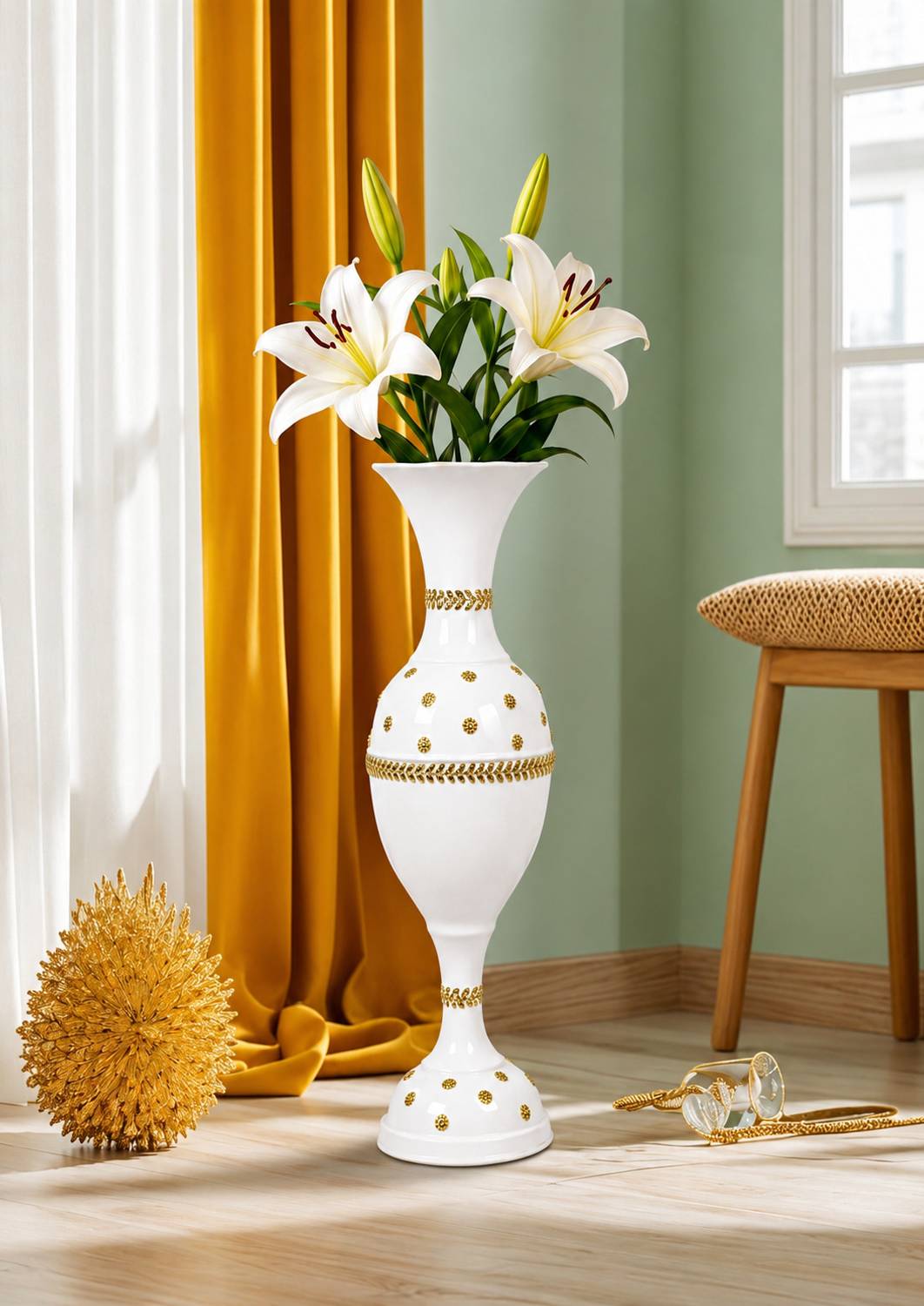 AdiCollar Flower Vase & Flower Pot for Home Decore for Living Room Pot Iron Vase