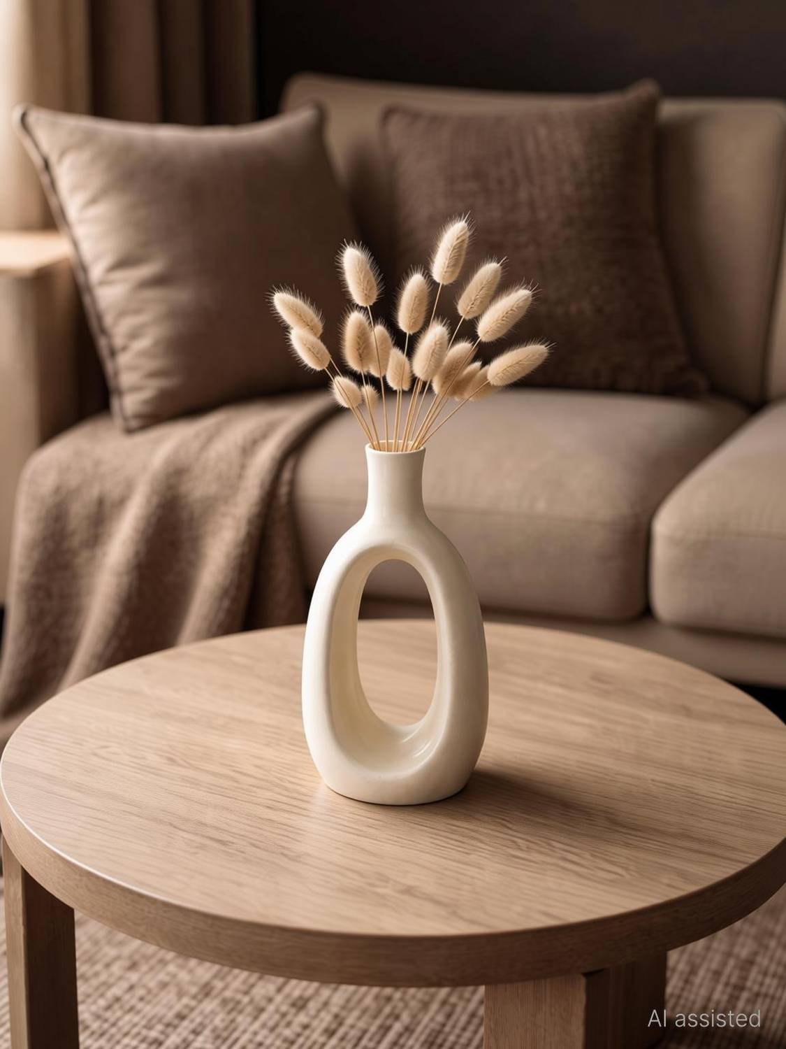 aabco Kieko Donut Shape Vase for Home Living Room & Office Decor Ceramic Vase