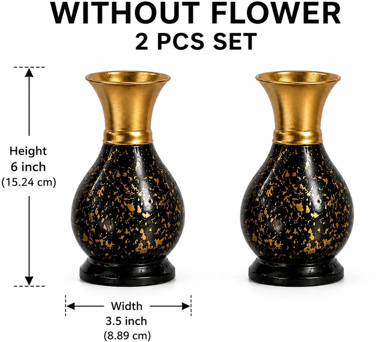 Nexoraa Blackkvase110 Plastic Vase (6 inch, Black)
