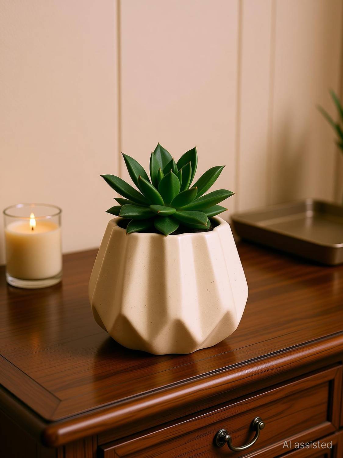 aabco Diamond Cut Flower Vase for Table and Shelf Decor Ceramic Vase